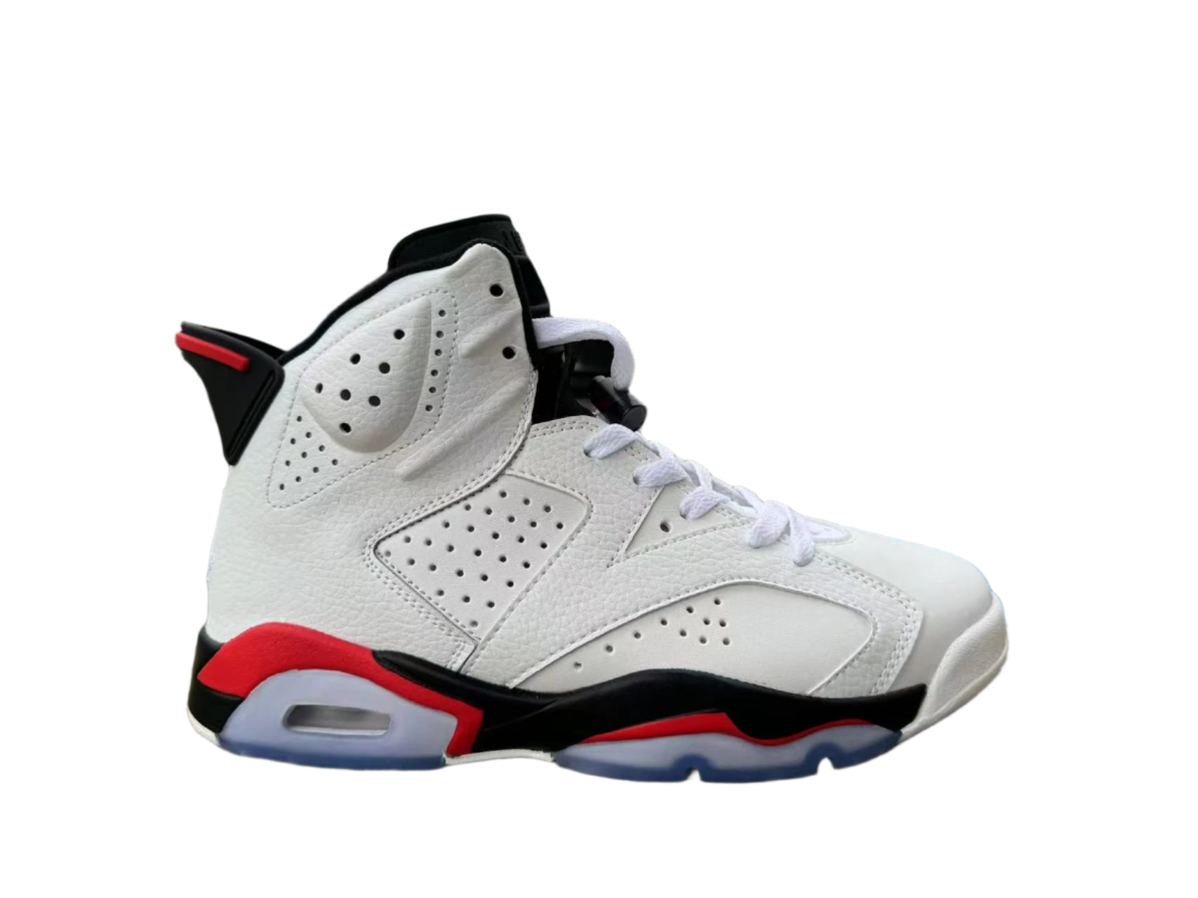 Jordan 6 'white - Infrared' Unisex Streetwear Limited Edition - The Air Jordan 6 'White/Infrared' is a timeless classic that showcases the iconic design and