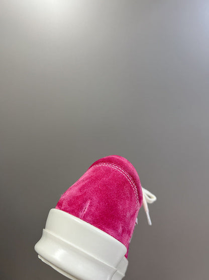 Rick Owens Low-top Sneakers - Suede - Pink Unisex Streetwear Limited Edition - ### Rick Owens Low-Top Sneakers - Pink Suede Elevate your footwear collection with these eye-catching