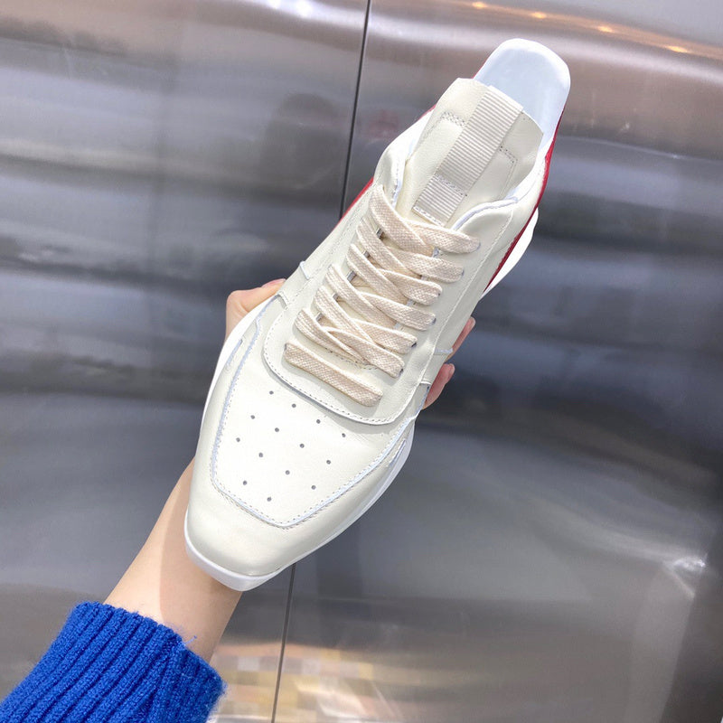 Rick Owens Cream And Low-top Sneakers - Red Unisex Streetwear Limited Edition - **Rick Owens Cream and Red Low-Top Sneakers: A Bold Take on Classic Elegance** Presenting the