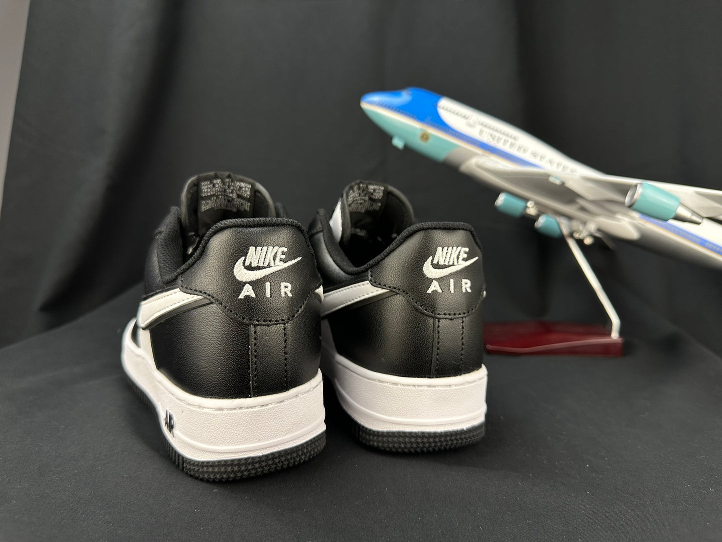 NIKE Air Force 1 'double Swoosh Panda' - Black Unisex Streetwear Limited Edition - **Nike Air Force 1 'Double Swoosh Panda'** The Nike Air Force 1 'Double Swoosh Panda'