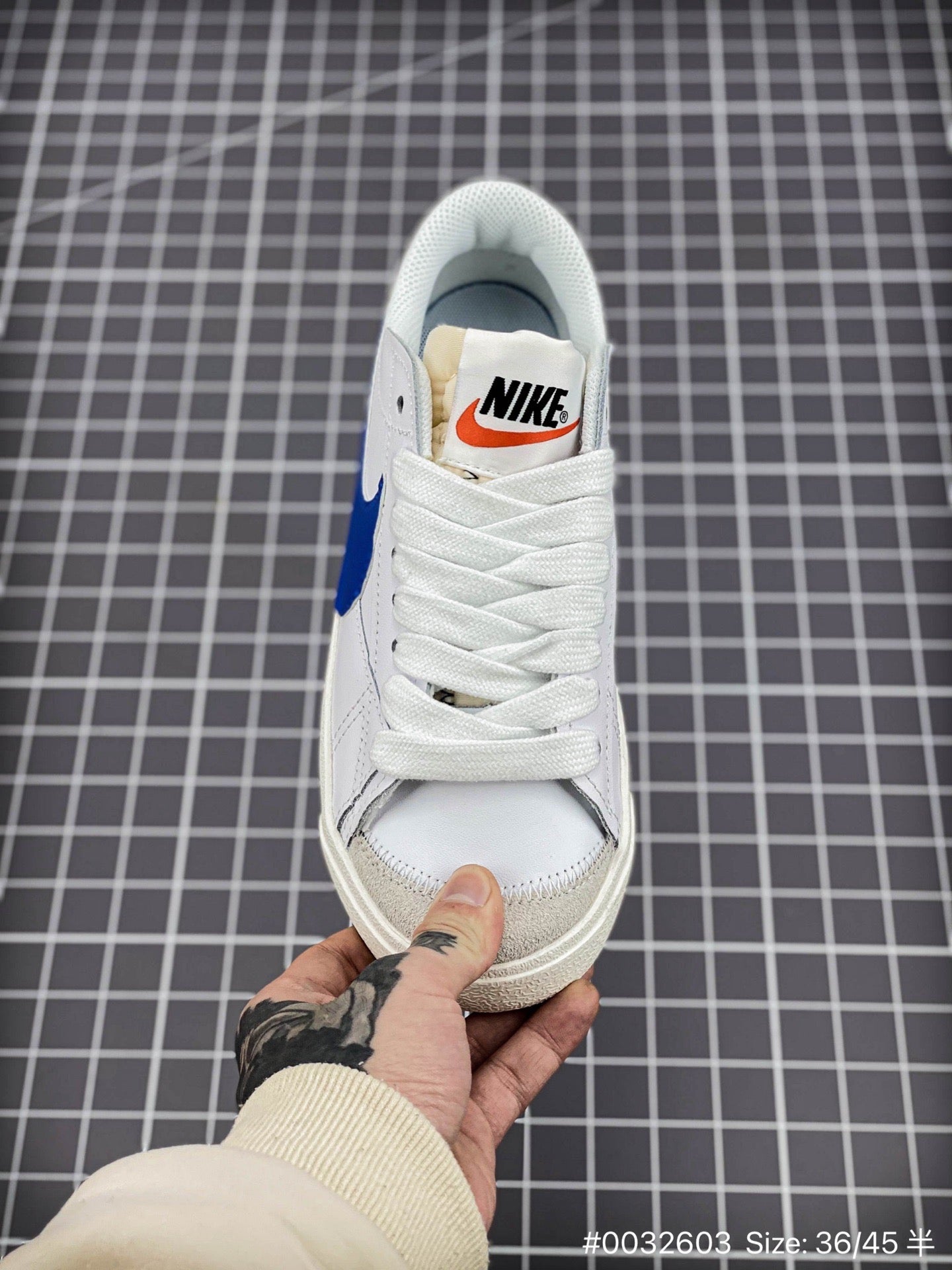 Nike Blazer Low1977 Jumbo - White Unisex Streetwear Limited Edition - The Nike Blazer Low '1977 Jumbo in White and Blue reinvents the classic silhouette with