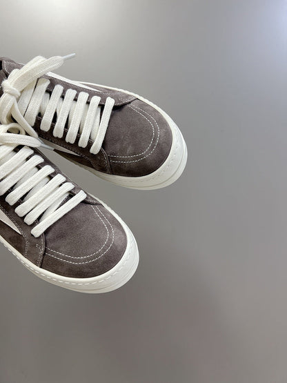 Rick Owens Low-top Sneakers - Suede - Grey Unisex Streetwear Limited Edition - ### Rick Owens Low-Top Sneakers - Grey Suede Introducing the Rick Owens Low-Top Sneakers in