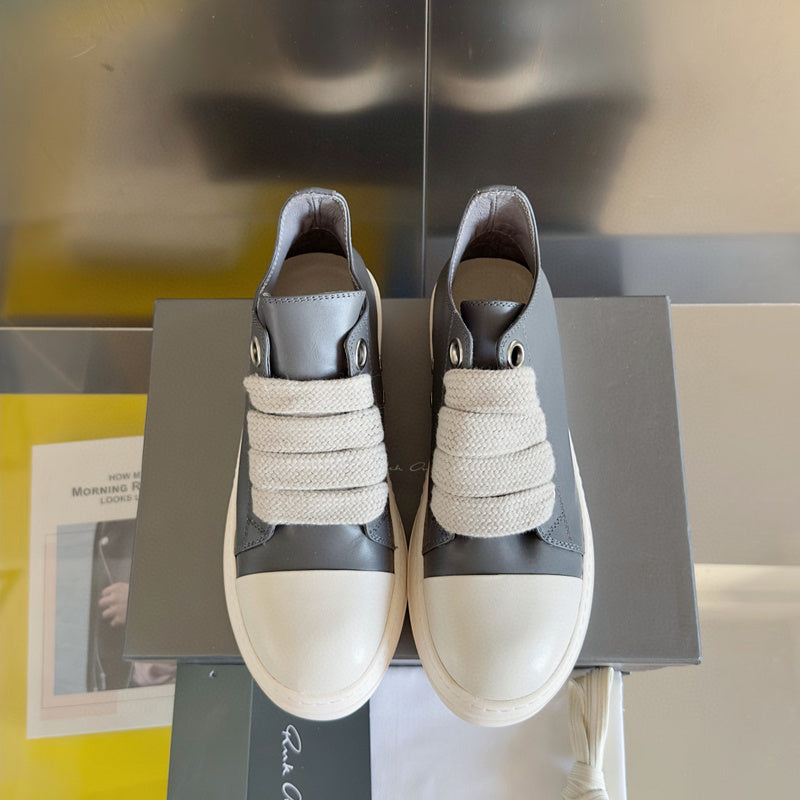 Rick Owens Low-top Sneakers - Gray Unisex Streetwear Limited Edition - **Rick Owens Gray Low-Top Sneakers: Modern Elegance and Superior Craftsmanship** Introducing the Rick Owens Gray