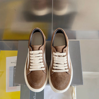 Rick Owens Suede Low-top Sneakers - Brown Unisex Streetwear Limited Edition - **Rick Owens Brown Suede Low-Top Sneakers: Timeless Elegance and Superior Craftsmanship** Introducing the Rick Owens