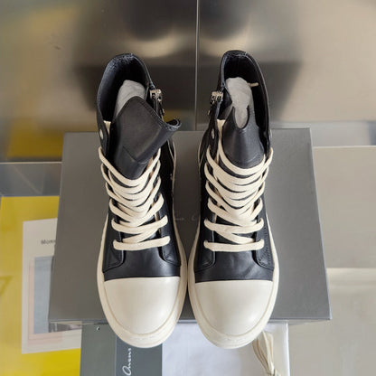 Rick Owens High-top Sneakers - Black Unisex Streetwear Limited Edition - **Rick Owens Black High-Top Sneakers: Bold Style and Premium Craftsmanship** Introducing the Rick Owens Black