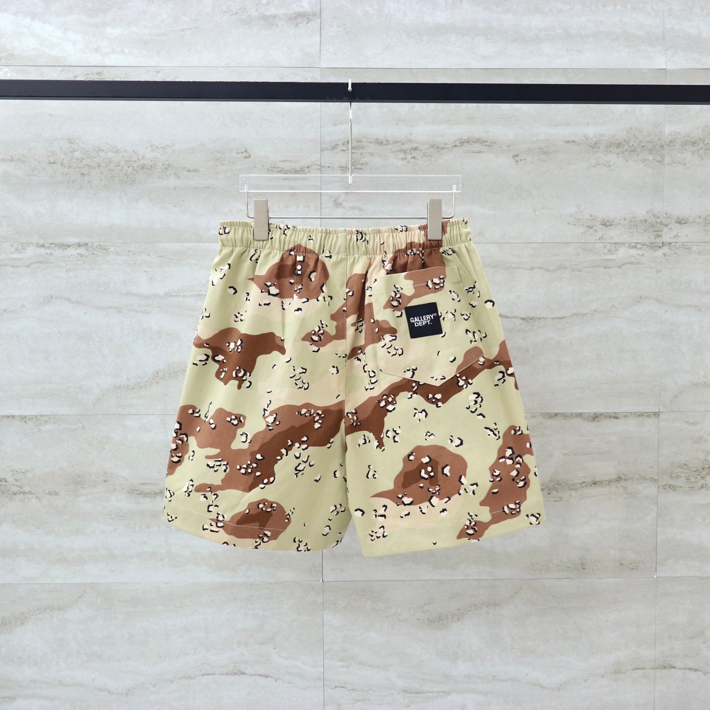 GALLERY Dept Hoodie - Brown Unisex Streetwear Limited Edition - **Gallery Dept. Camouflage Shorts: Detailed Product Description** Introducing the Gallery Dept. Camouflage Shorts, a versatile