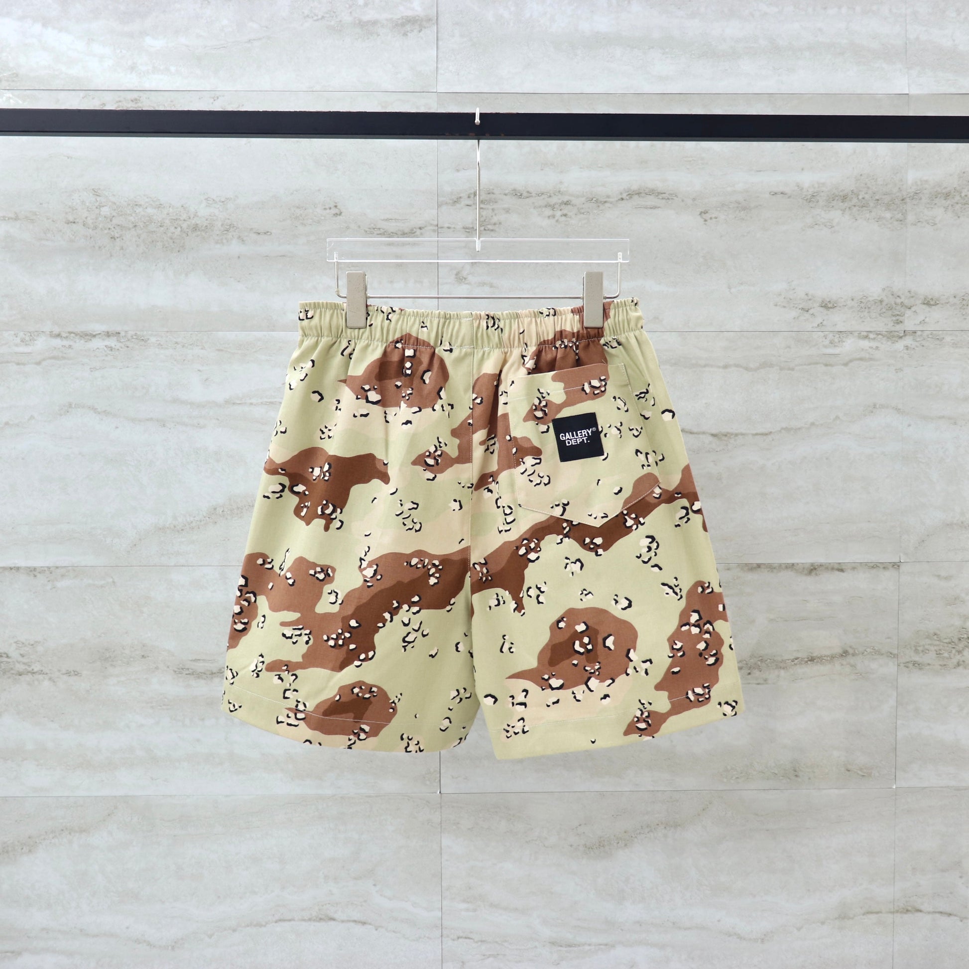 GALLERY Dept Hoodie - Brown Unisex Streetwear Limited Edition - **Gallery Dept. Camouflage Shorts: Detailed Product Description** Introducing the Gallery Dept. Camouflage Shorts, a versatile