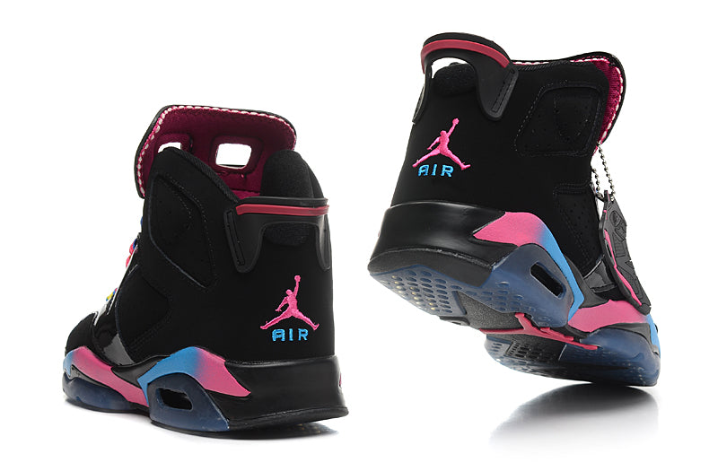 Jordan 6 Retro 'color Pop' - Black Unisex Streetwear Limited Edition - Introducing the Air Jordan 6 Retro 'Color Pop' edition, a sneaker that embodies bold style