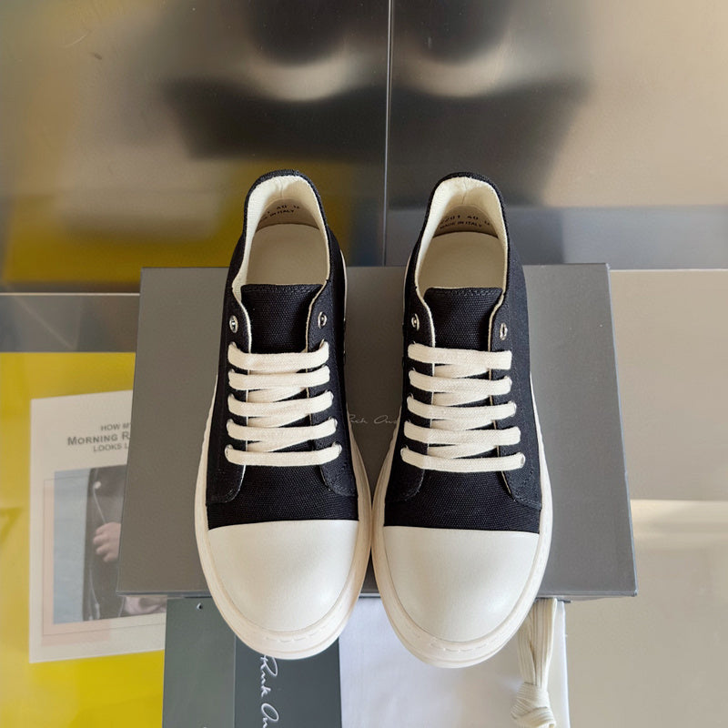 Rick Owens Low-top Sneakers - Black Unisex Streetwear Limited Edition - **Rick Owens Black Low-Top Sneakers: Timeless Elegance and Modern Craftsmanship** Introducing the Rick Owens Black
