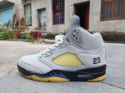 Jordan 5 Gray And - Yellow Unisex Streetwear Limited Edition