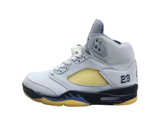 Jordan 5 Gray And - Yellow Unisex Streetwear Limited Edition
