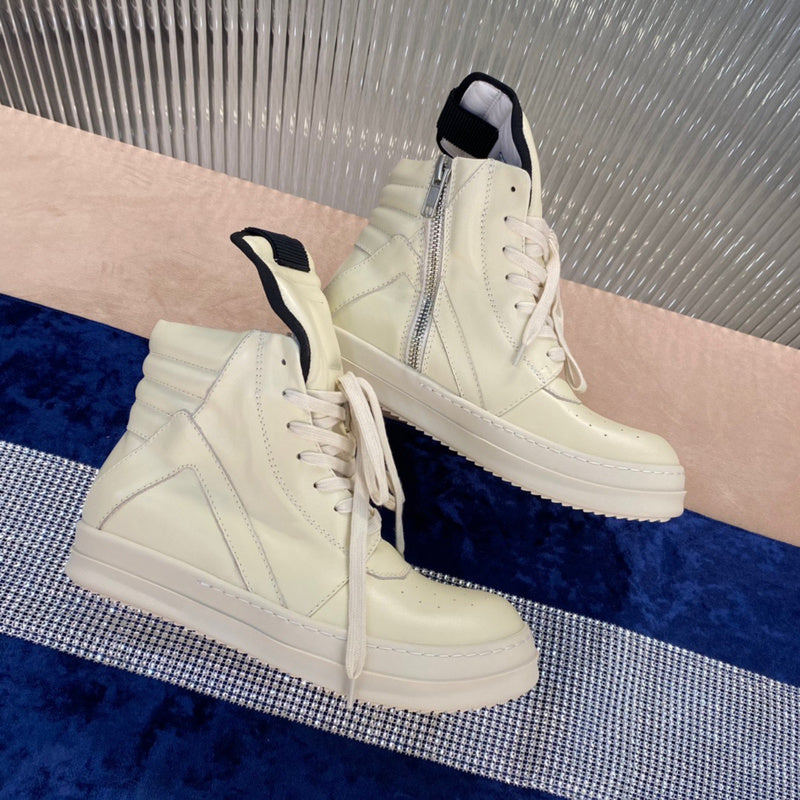 Rick Owens Geobasket Sneakers - - Cream Unisex Streetwear Limited Edition - ### Rick Owens Geobasket Sneakers - Cream Introducing the Rick Owens Geobasket Sneakers in a