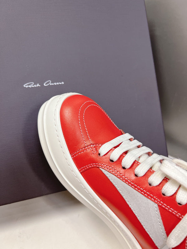Rick Owens Low-top Sneakers - Leather - Red Unisex Streetwear Limited Edition - ### Rick Owens Low-Top Sneakers - Red Leather Introducing the Rick Owens Low-Top Sneakers in