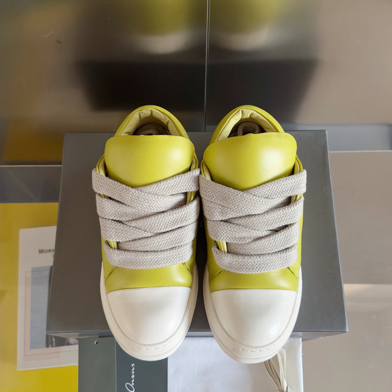 Rick Owens Low-top Sneakers - Yellow Unisex Streetwear Limited Edition - **Rick Owens Yellow Low-Top Sneakers: Bold Vibrancy and Superior Craftsmanship** Introducing the Rick Owens Yellow