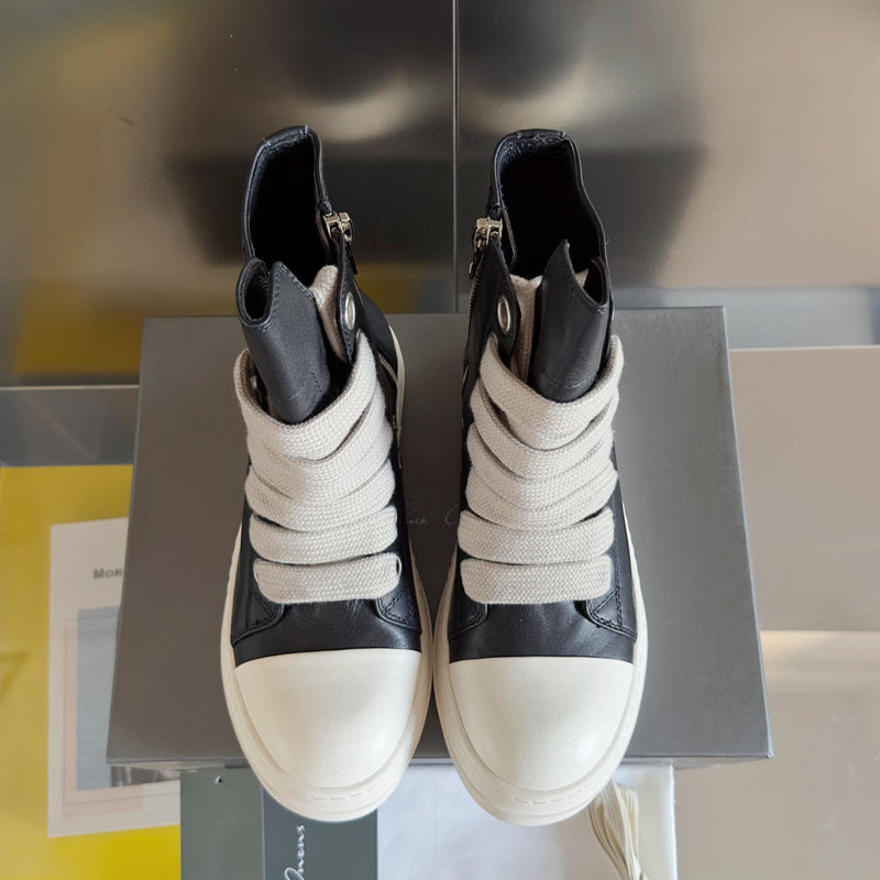 Rick Owens High-top Sneakers - Black Unisex Streetwear Limited Edition - **Rick Owens Black High-Top Sneakers: Bold Style and Premium Craftsmanship** Introducing the Rick Owens Black