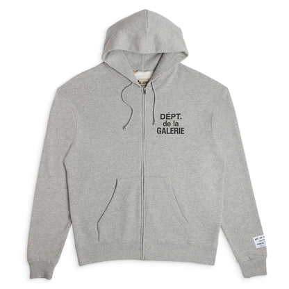 GALLERY Dept French Zip Hoodie - Black Unisex Streetwear Limited Edition - **Gallery Dept. Zip-Up Hoodie: Detailed Product Description** Introducing the Gallery Dept. Zip-Up Hoodie, a perfect