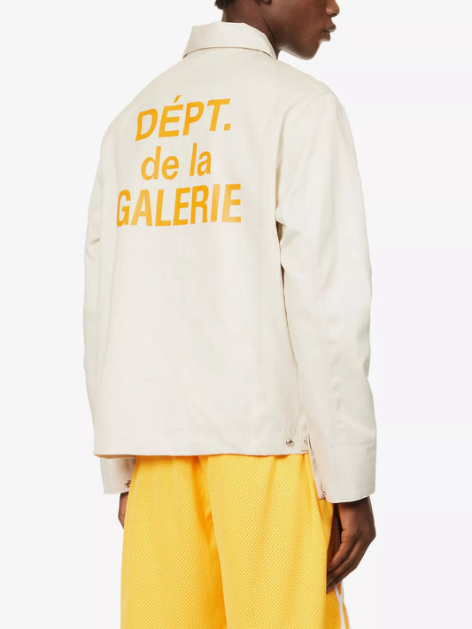 GALLERY Dept. Montecito French Logo Jacket - Red Unisex Streetwear Limited Edition - **Gallery Dept. Coach Jacket: Detailed Product Description** The Gallery Dept. Coach Jacket in beige with