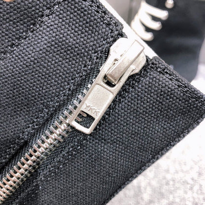 Rick Owens High-top Canvas Sneakers - Black Unisex Streetwear Limited Edition - **Rick Owens Black High-Top Canvas Sneakers** Elevate your footwear collection with the Rick Owens Black