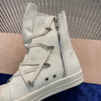 Rick Owens High-top Canvas Boots - Pants - Cream Unisex Streetwear Limited Edition - ### Rick Owens High-Top Canvas Boots - Cream Introducing the Rick Owens High-Top Canvas Boots