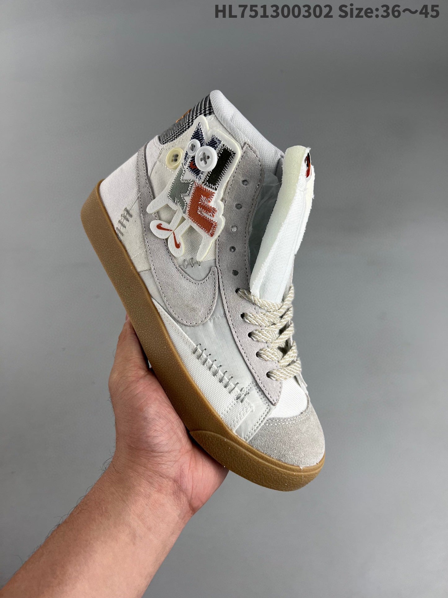 Nike Blazer Mid'1977 - White Unisex Streetwear Limited Edition - The Nike Blazer 1977 High in leather, featuring the Voodoo Doll Astronaut Space Explorer theme,