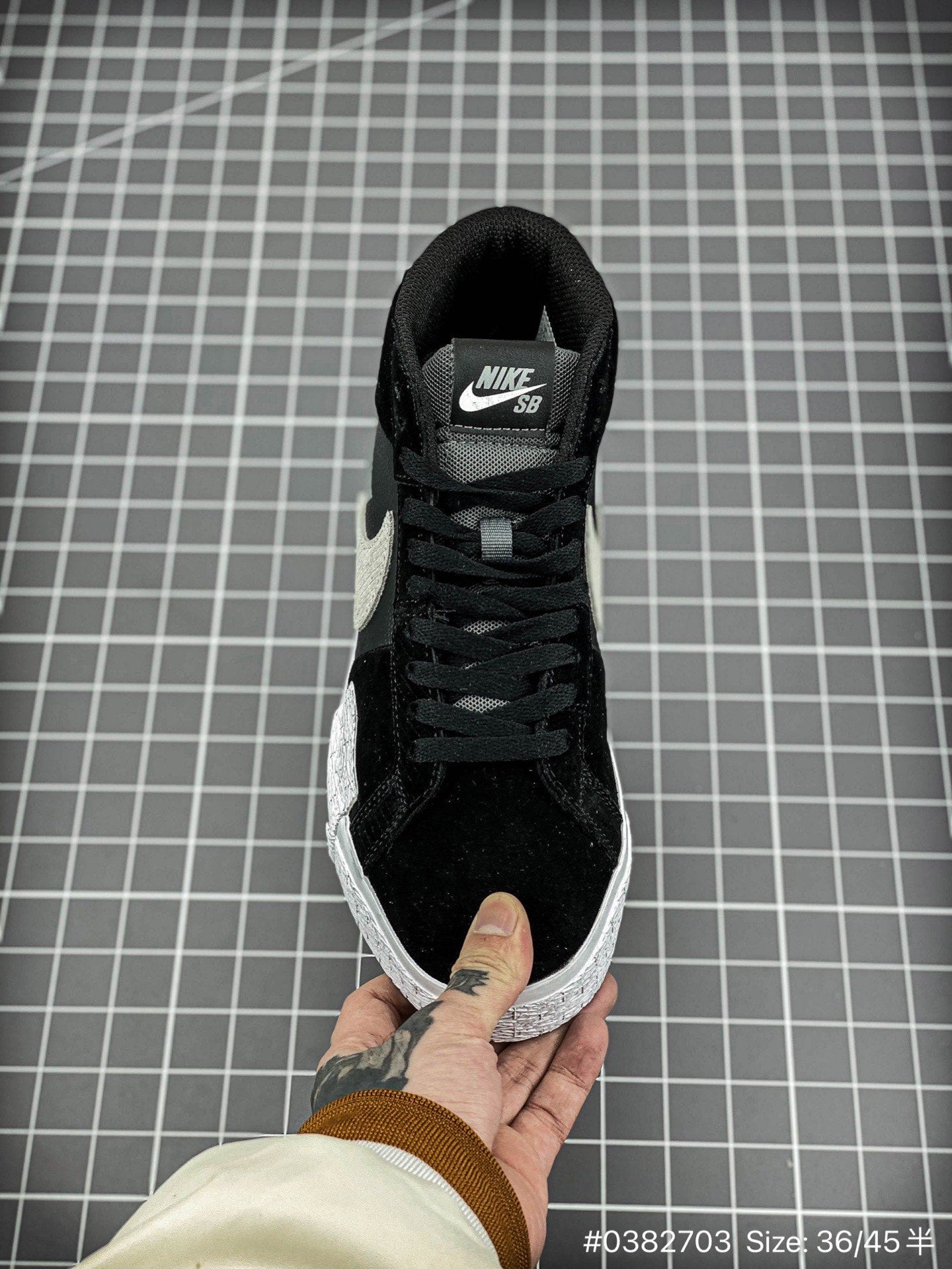 Nike Blazer Mid - Black Unisex Streetwear Limited Edition - The Nike Blazer Mid 'Broken Swoosh' in Black and Grey offers a sleek and modern