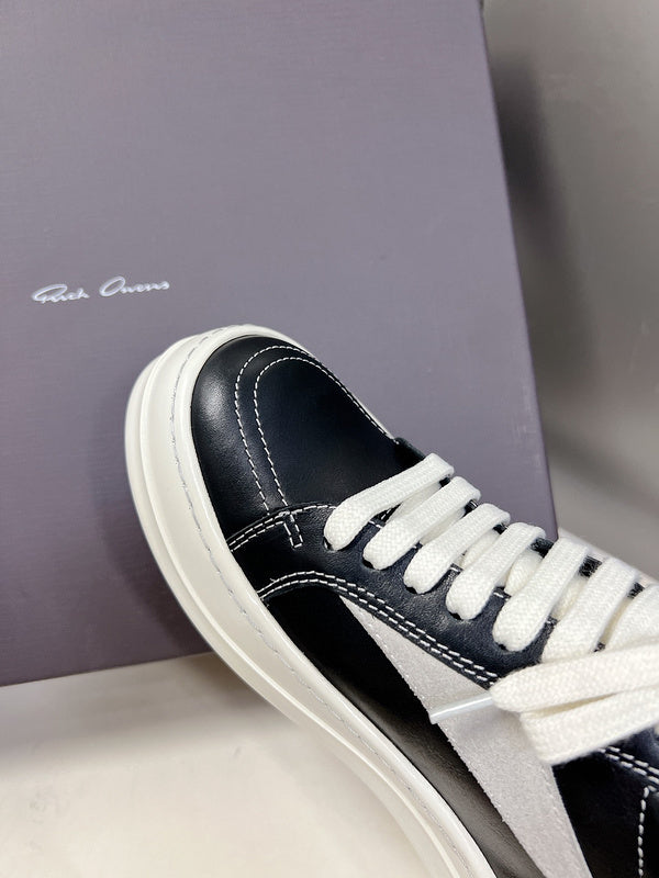 Rick Owens Low-top Sneakers - Leather - Black Unisex Streetwear Limited Edition - ### Rick Owens Low-Top Sneakers - Black Leather Discover the perfect blend of high fashion