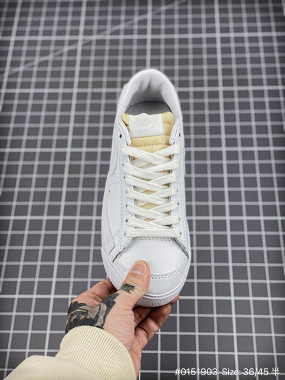 Nike Blazer Low1977 - White Unisex Streetwear Limited Edition - The Nike Blazer Low '1977 Synthetic Leather White offers a clean and modern take on