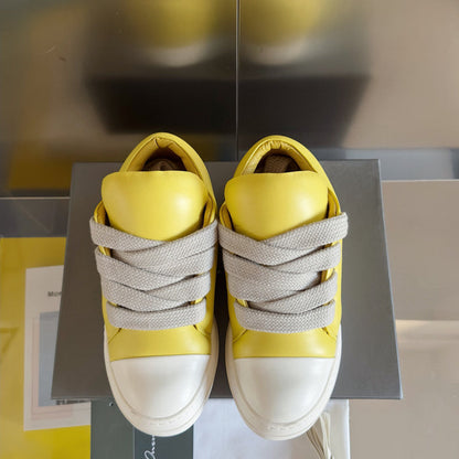Rick Owens Low-top Sneakers - Yellow Unisex Streetwear Limited Edition - **Rick Owens Yellow Low-Top Sneakers: Bold Elegance and Superior Craftsmanship** Introducing the Rick Owens Yellow
