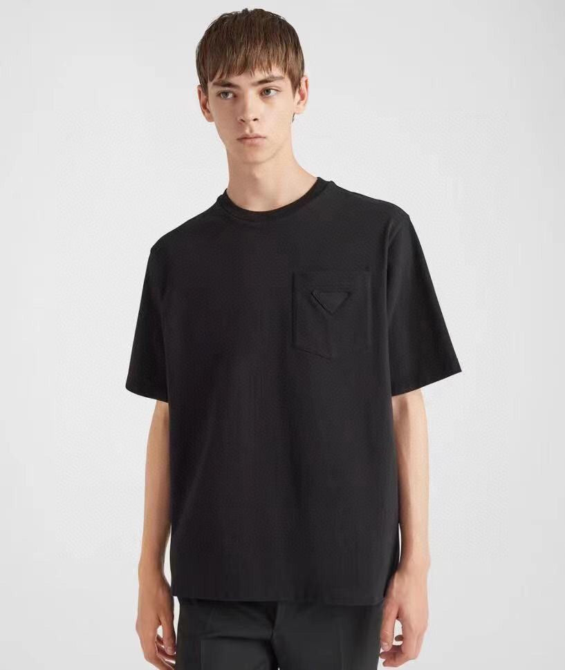 Prada Logo Pocket T-shirt (black) Unisex Streetwear Limited Edition - <span>Classic black t-shirt featuring a subtle Prada logo on the chest pocket. Made from high-quality