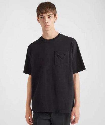 Prada Logo Pocket T-shirt (black) Unisex Streetwear Limited Edition - <span>Classic black t-shirt featuring a subtle Prada logo on the chest pocket. Made from high-quality