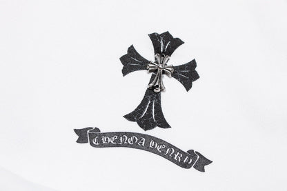 CHROME Hearts Cross Sweatshirt White - Black Unisex Streetwear Limited Edition