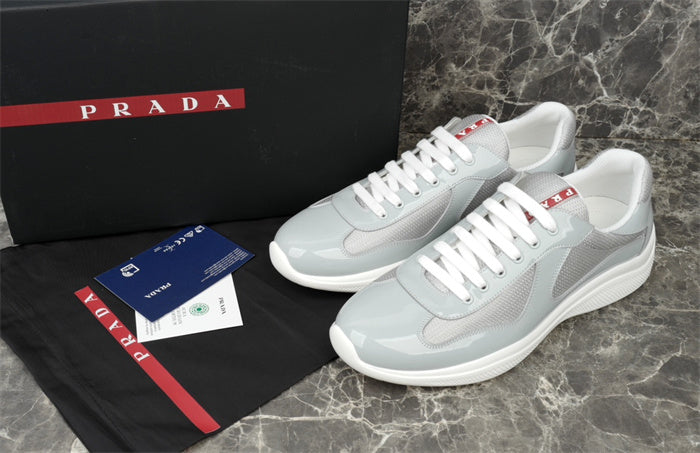 PRADA America's Cup Silver Sneakers - Grey Unisex Streetwear Limited Edition