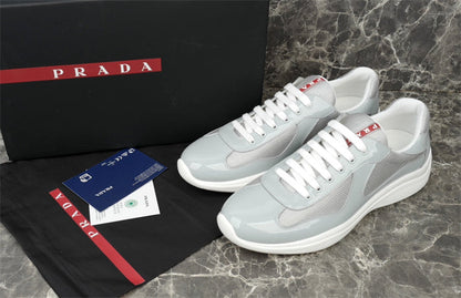 PRADA America's Cup Silver Sneakers - Grey Unisex Streetwear Limited Edition