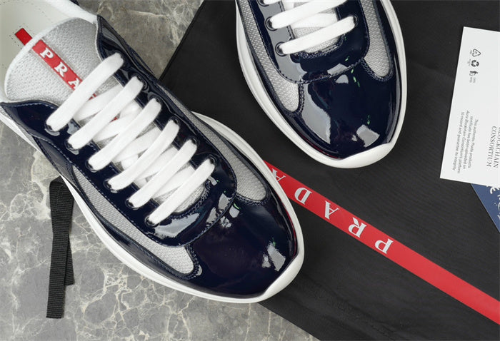 PRADA America's Cup Silver Sneakers - Navy Unisex Streetwear Limited Edition