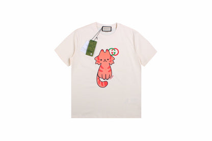Gucci Cat Graphic T-shirt (cream) Unisex Streetwear Limited Edition - <p dir='ltr'><span>This Gucci t-shirt features an adorable cat graphic design. The cream shirt showcases