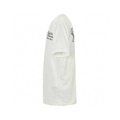 Gucci T-shirt With Script Logo - White Unisex Streetwear Limited Edition - <span>Elegant and timeless. Features 'Gucci Firenze' script and 'Made in Italy' text on the back.