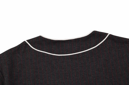 Christian Dior Atelier Paris Baseball Shirt - Black Unisex Streetwear Limited Edition - <p dir='ltr'><span>Black baseball-style shirt with white piping details and front button closure. Features bol