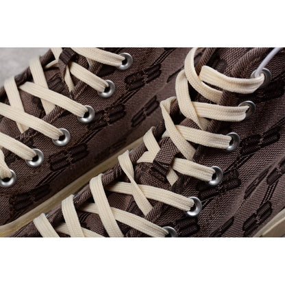 BALENCIAGA Paris High Vulc Destr - Bb Cloth Sneakers - Red Unisex Streetwear Limited Edition - The Balenciaga Paris High Vulc Destr x BB Cloth sneakers merge iconic style with urban