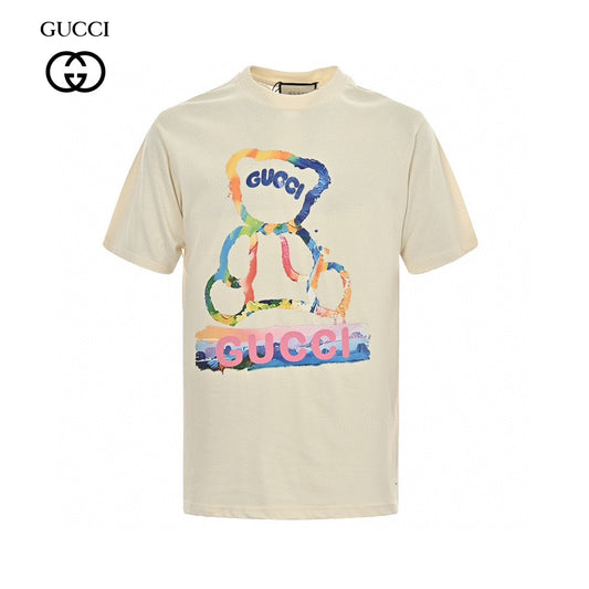 Gucci Teddy Bear Graphic T-shirt - Red Unisex Streetwear Limited Edition - <span>This Gucci t-shirt features a playful and vibrant design with a colorful teddy bear graphic