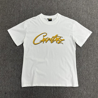 CORTEIZ Allstarz Tee Gold T-Shirt - White Unisex Streetwear Limited Edition - The CORTEIZ ALLSTARZ TEE WHITE GOLD - REPLICA is the perfect blend of minimalist elegance