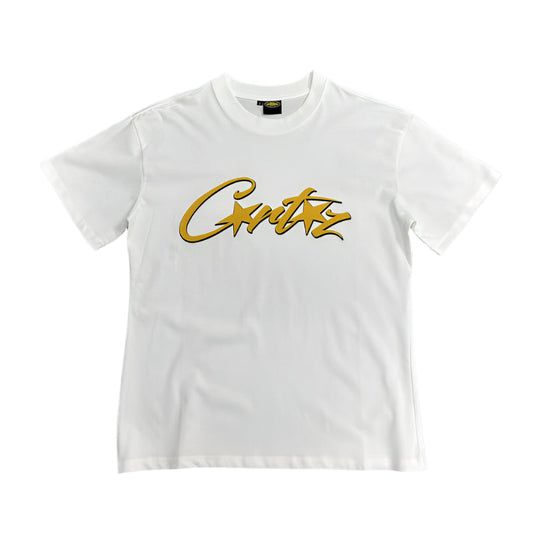 CORTEIZ Allstarz Tee Gold T-Shirt - White Unisex Streetwear Limited Edition - The CORTEIZ ALLSTARZ TEE WHITE GOLD - REPLICA is the perfect blend of minimalist elegance