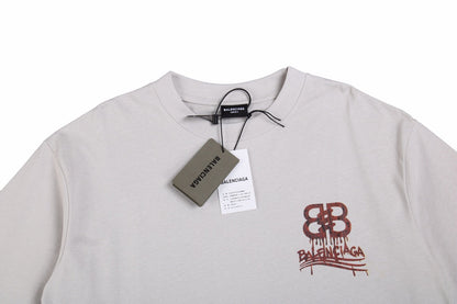 BALENCIAGA Logo T-shirt - Gray Unisex Streetwear Limited Edition - The BALENCIAGA LOGO T-SHIRT GRAY - REPLICA is the perfect balance of luxury minimalism and