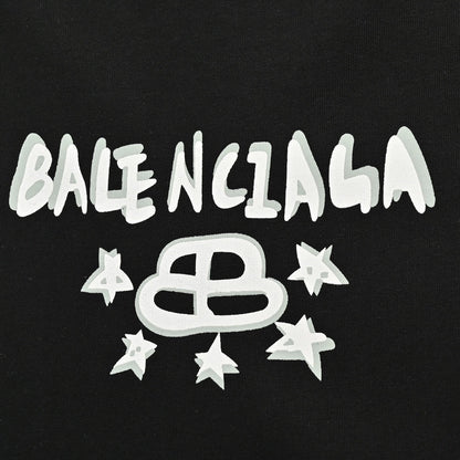 Camiseta negra con estampado de estrella de Balenciaga
