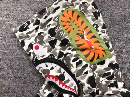 BAPE Abc Camo Shark Full Zip Hoodie - Grey Unisex Streetwear Limited Edition