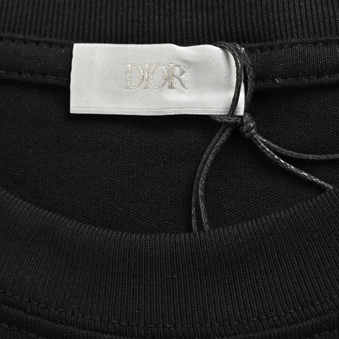 Camiseta Dior con estampado de estrella, negra