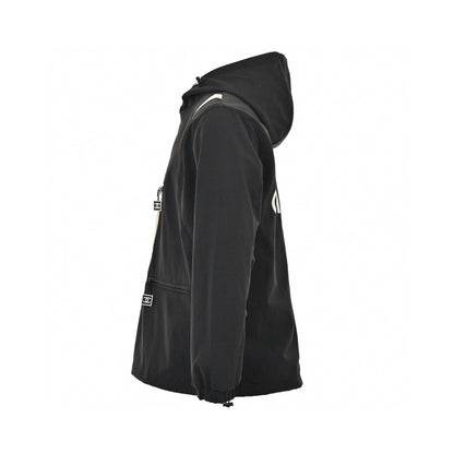 Chanel Two-tone Hooded Jacket - Black Unisex Streetwear Limited Edition - This Chanel jacket features a stylish black and beige two-tone design. It has a front