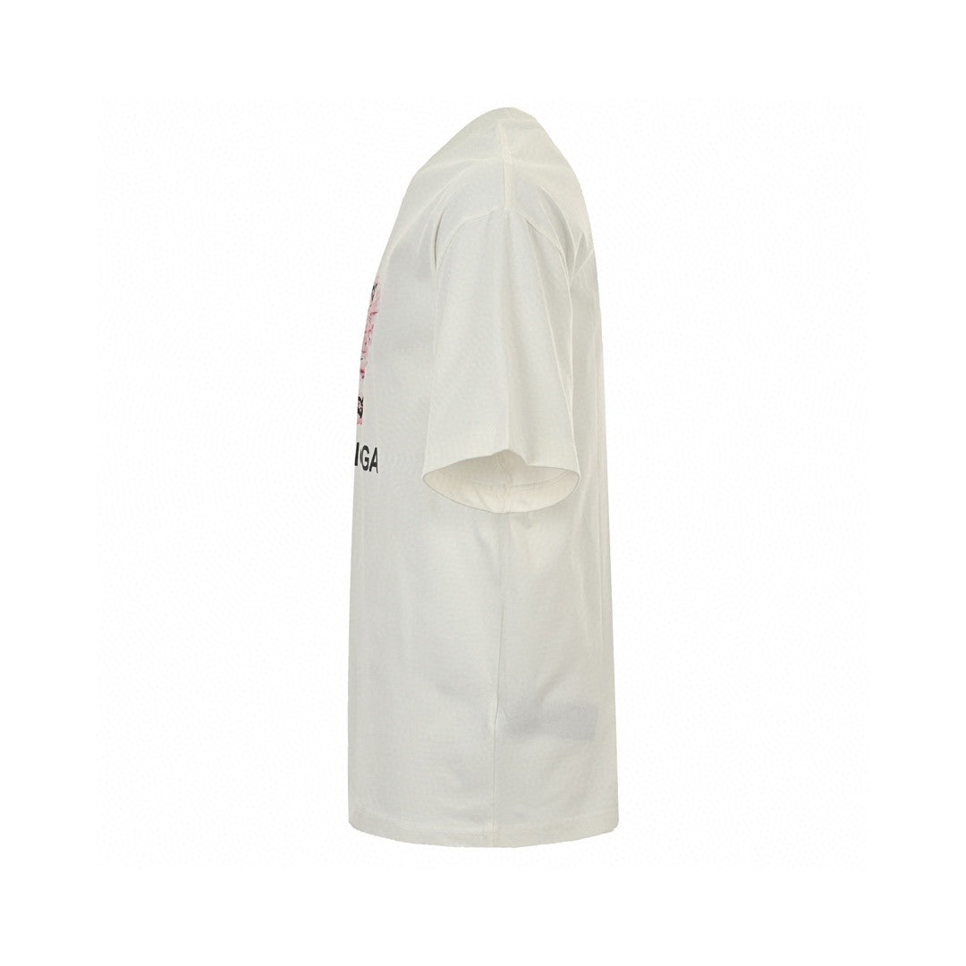 Balenciaga Love Notes T-shirt In - White Unisex Streetwear Limited Edition - The Balenciaga Love Notes T-Shirt in white is a playful and stylish addition to your