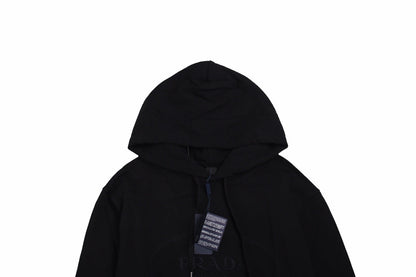 Prada Milano Hoodie - Black Unisex Streetwear Limited Edition - This Prada Milano hoodie comes in a sleek black color, featuring the iconic Prada logo