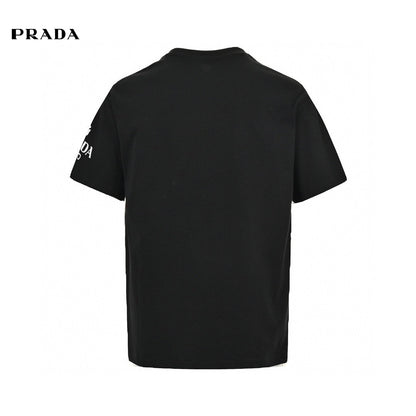 Prada Logo T-shirt (black) Unisex Streetwear Limited Edition - This Prada t-shirt in black features the iconic Prada logo on the chest and sleeve.