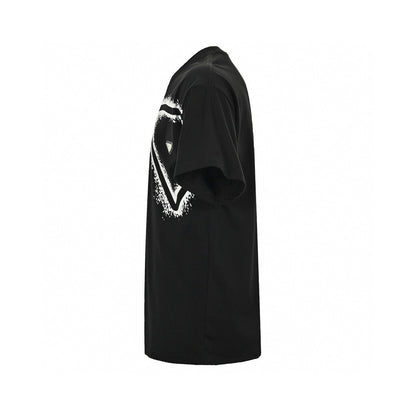 Prada Triangle Spray Paint Logo T-shirt (black) Unisex Streetwear Limited Edition - The Prada Triangle Spray Paint Logo T-Shirt in black is a striking piece that combines